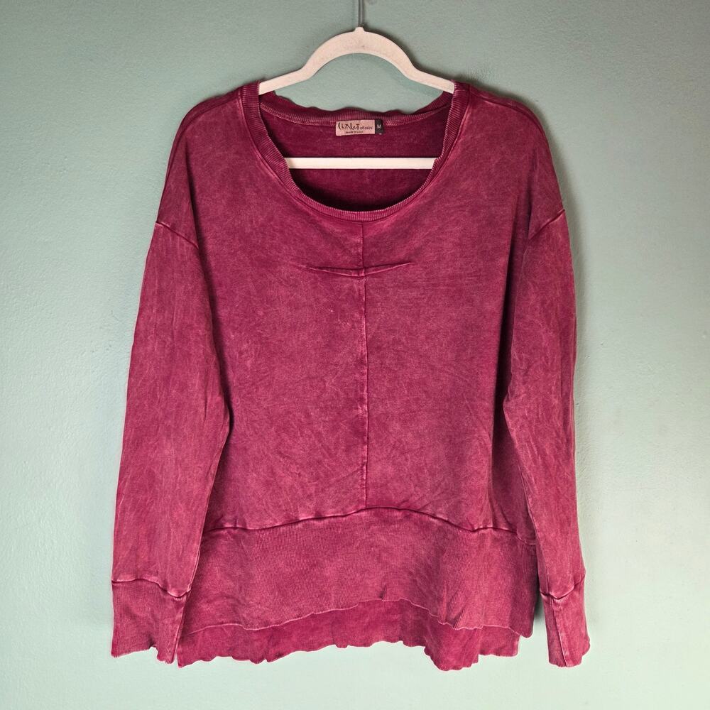 Chalet et Ceci Womens Medium Organic Cotton Hemp Long Sleeve Round Neck Top